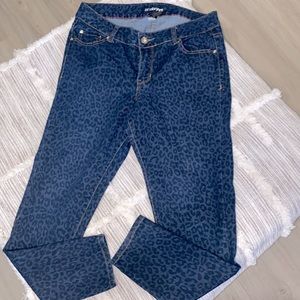 Leopard 🐆 blue wash must have  Lane bryant high rise skinny jeans size 14